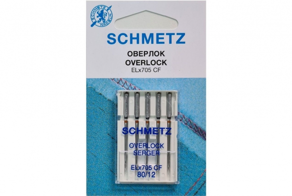 Иглы Schmetz для оверлока ELx705 CF №80, 5 шт в Дубовке