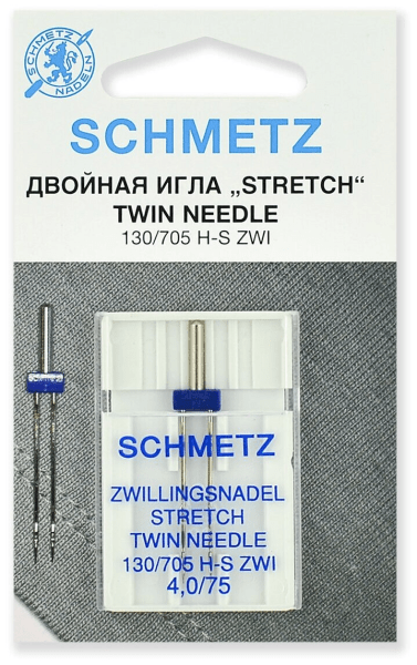 Иглы Schmetz стрейч двойные 130/705 H-S ZWI 4,0/75, 1 шт в Дубовке